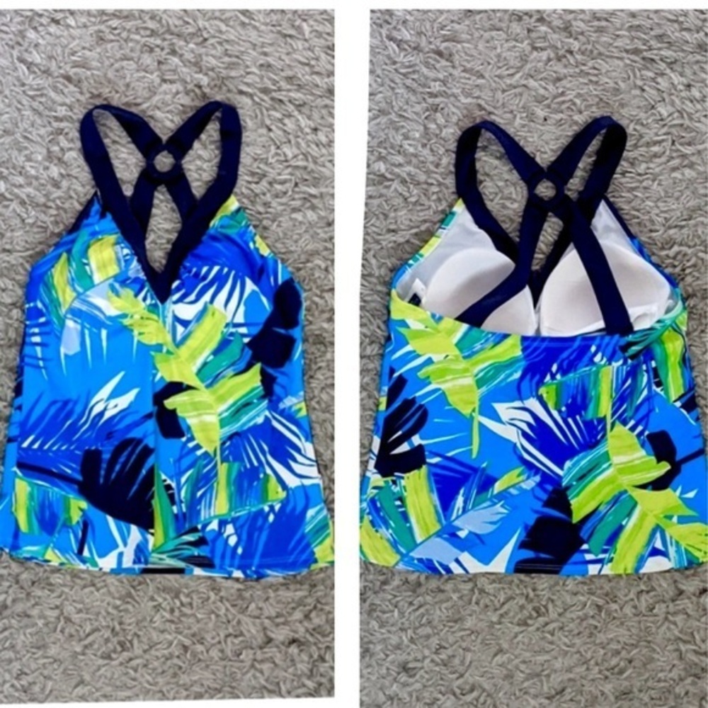 Jantzen Tropical Print Swim Tankini Top!